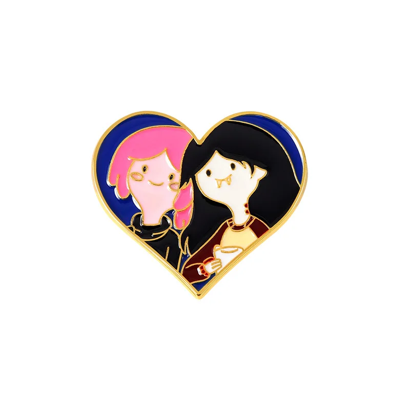 

Cute Little Girl Love Pins Accessories Clothing Backpack Alloy Brooch Enamel Lapel Pins Badge Wholesale
