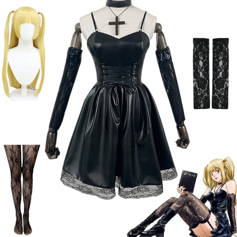 

Аниме Death Note косплей MisaMisa черное сексуальное платье костюм юбка комплект Хэллоуин