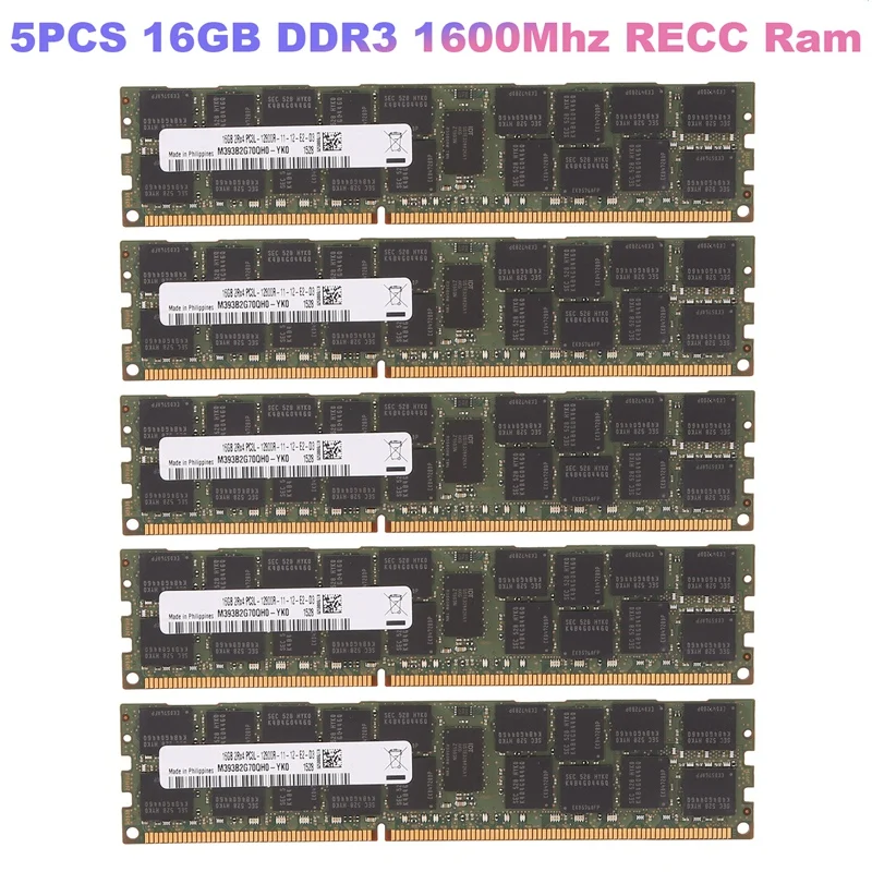 

Оперативная память для материнской платы X79 X58, 5 шт., DDR3 16 Гб 1600 МГц RECC Ram 240Pin 2RX4 1,35 в REG ECC
