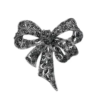 new arrival black color rhinestone bow brooches for women large bowknot brooch pin fashion jewelry clothing bag accessories