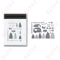 rest in a small house in the pine forest cutting dies and stamps diy scrapbook card paper cards handmade 2022 christmas limited