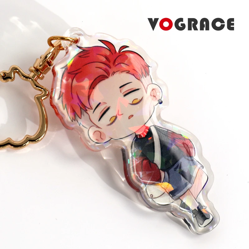 

Vograce Make Your Own Custom Hologram Acrylic Epoxy Charm ,Transparent Clear Holographic Plastic Keychain With Anime