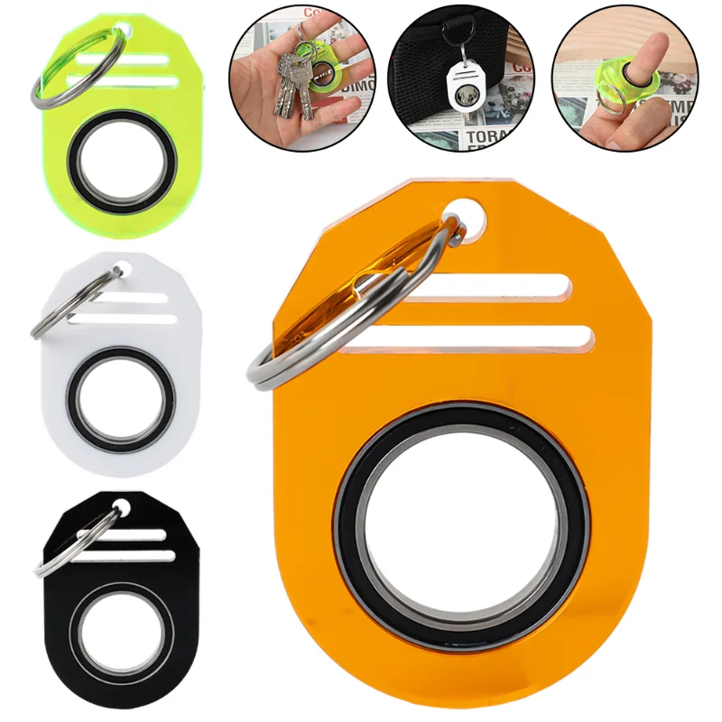 Spinner Stress Toy Metal idget Toy Kid Fingertip Spinning Keyring Finger Fidget Ring Keyring Relieve Boredom Party Gift Keychain