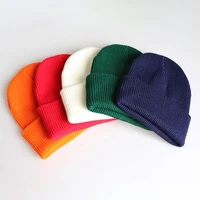 unisex beanie autumn winter wool blends soft warm knitted cap men women skullcap