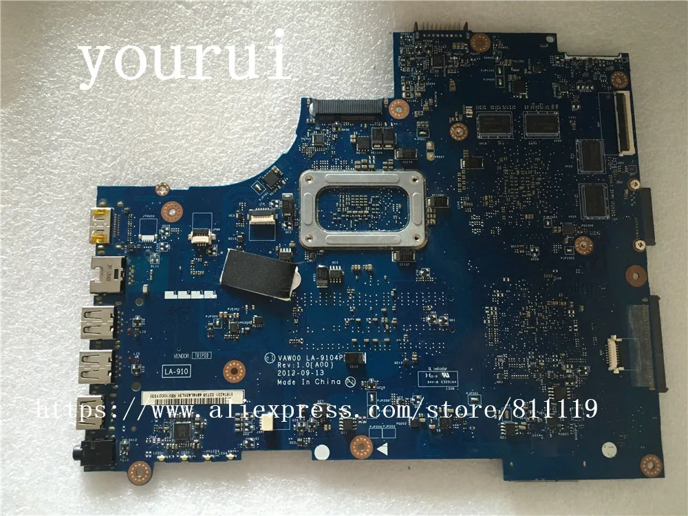 Buy CSRZSZ VAW00 LA-9104P For Dell Inspiron 3521 5521 Laptop Motherboard With i3-3217u CPU Test ok 100% original on