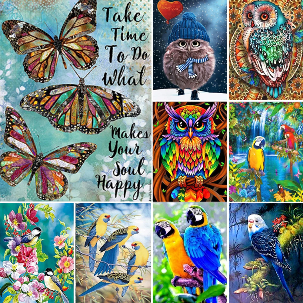 

5D DIY Diamond Painting Animal Birds Owl Parrot Full Drill Diamond Mosaic Diamond Embroidery Rhinestones Home Wall Decor Art