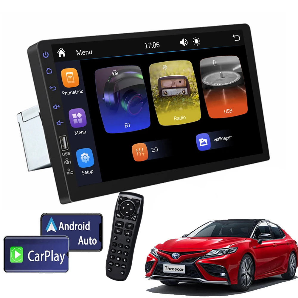 

Автомагнитола Apple Carplay, мультимедийный стерео-радиоприемник, 9 дюймов, 1024*600, Android, FM, Bluetooth, USB, Aux