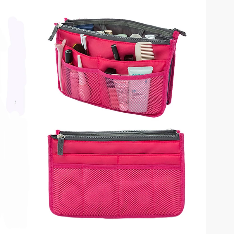 

Women Nylon Multifunction Liner Storage Bags Female Tote Insert Double Zipper Makeup Wash Bag Girl Travel Toiletries Organizer