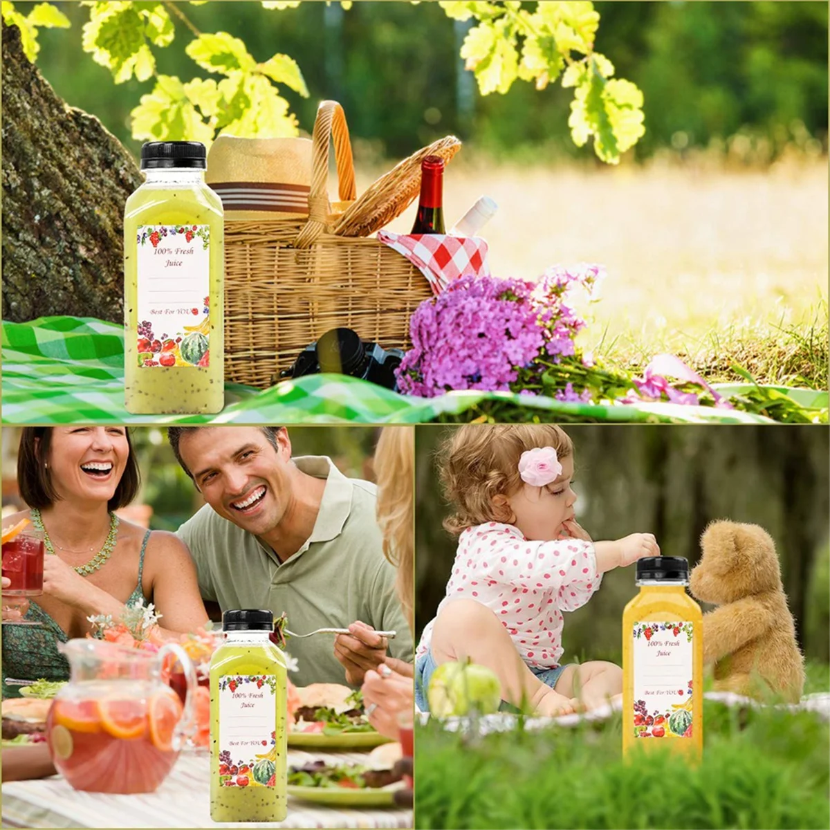 Пустые пластиковые бутылки для сока с крышками многоразовые воды прозрачные