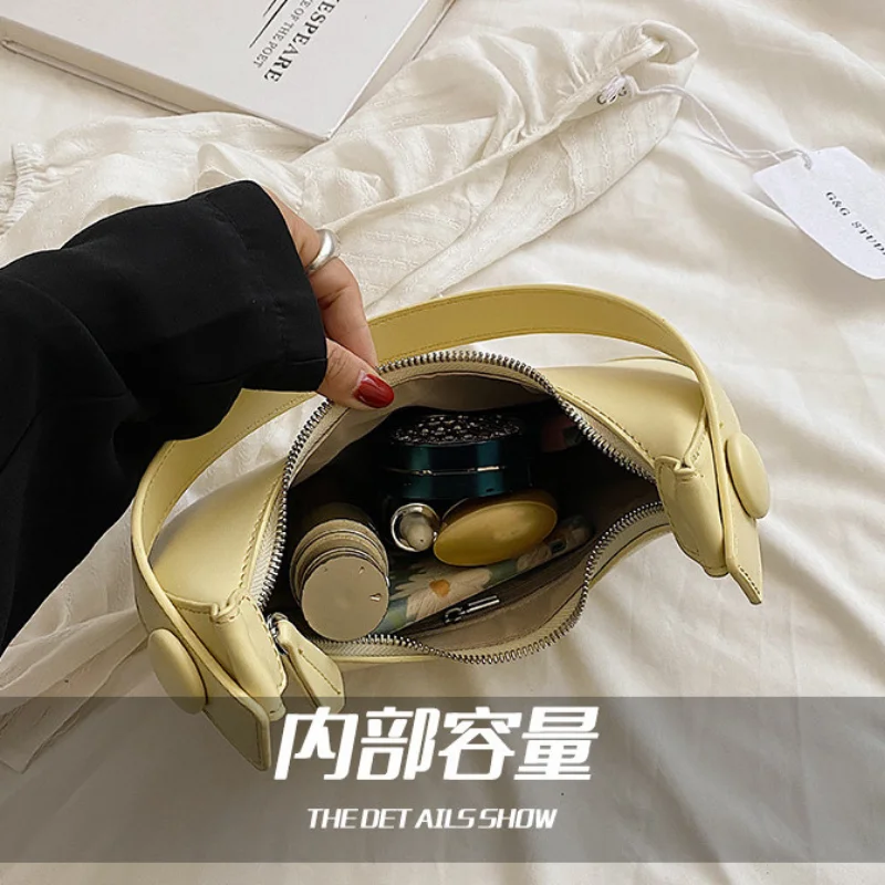 Women's Fashion Simple Trend Hand Bag Simple Underarm Tote One Shoulder Handbags for Women Solid Color Retro Purses and Handbags