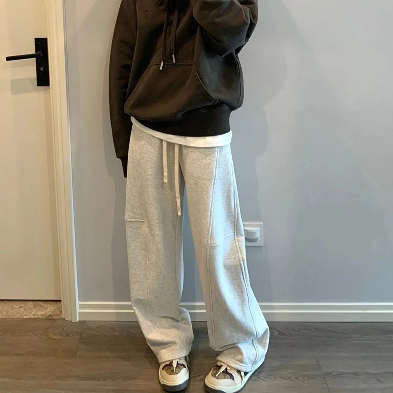 Зимние хлопковые толстые спортивные штаны для женщин с высокой талией корейские