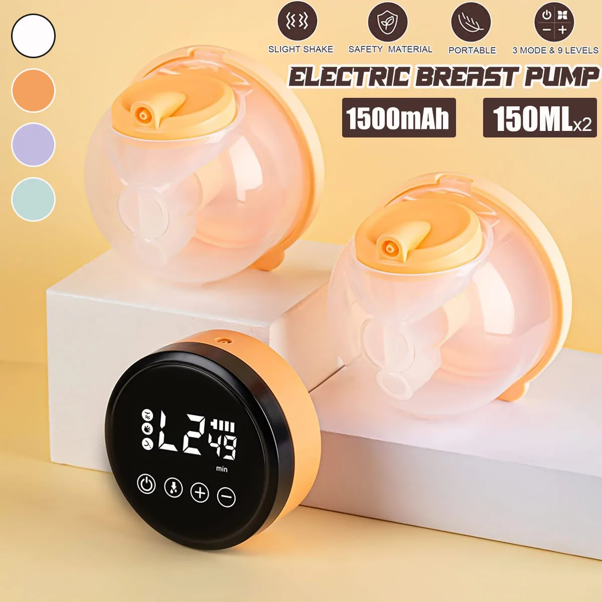 LCD Bilateral Electric Milk Feeding Breast Pump Automatic Massage Postpartum Lactator Pumps Baby Breastfeeding Accessories