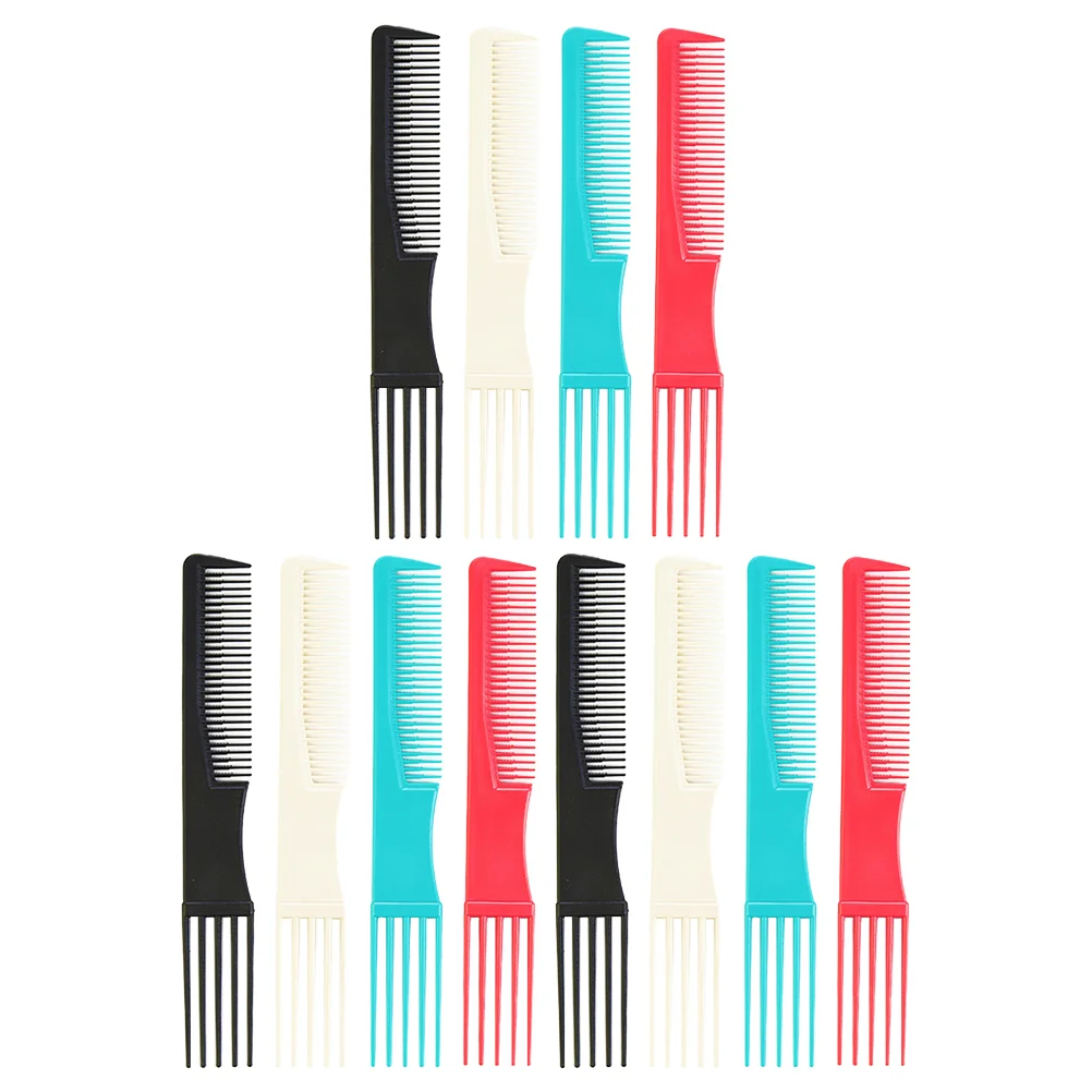 

12PCS Multi-purpose Two-sided Picking Comb Sturdy Hairdressing Hair Styling Comb