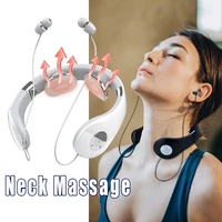 2 in 1 intelligent ems neck massager bluetooth music pulse hot compress neck back cervical spine pain relief tens massage tool