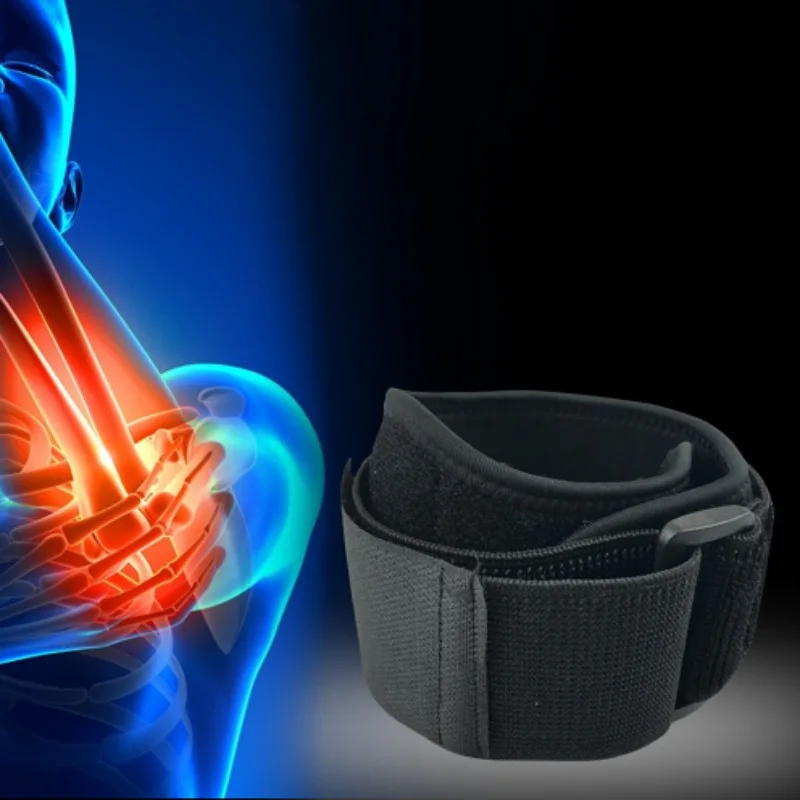 

Sport elbow adjustable bandage joint tennis elbow support pad blue ball hand with elbow side pain syndrome epicondylitis brace