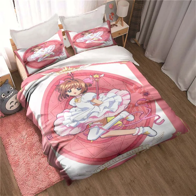 

Cardcaptor Sakura All Season Twin Bedding Set 3 Piece Comforter Set Bed Duvet Cover Double King Comforter Cover Home Textile