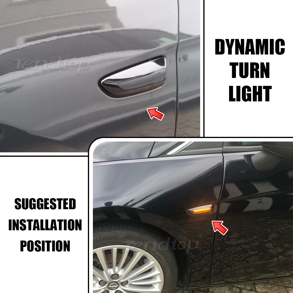 For Opel Astra J K Zafira C Insignia B Grandland X LED Side Marker Light Dynamic Turn Signal Fender Sequential Lamp