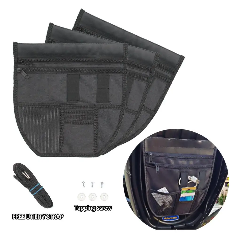

Motorcycle Scooter Seat Bag Under Seat Sundries Bag Storage Pouch Double Pocket Organizer Elastic Belt Bag Motorbike Accessories