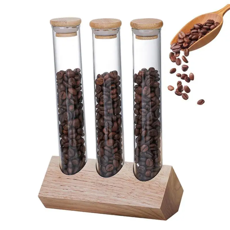 

Glass Storage Tubes With Cork Heat Resistant Tool For Spices Seasonings Flowers Coffee Beans Sealed Clear Glass Organizer Bottle