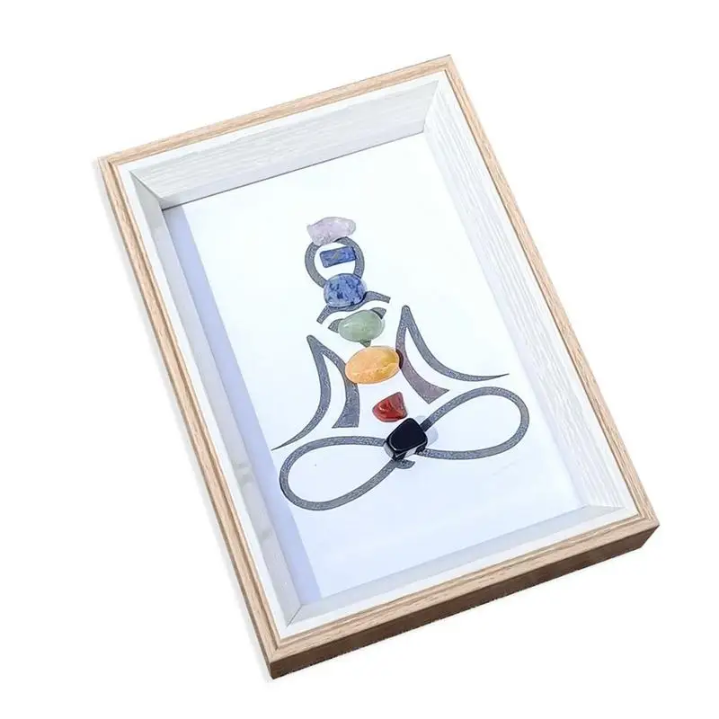 

Crystal Wall Decor Photo Frame With Crystal Stones Healing Crystals Gemstone Ornament Stone Frame Crystals Set Wall Decorations