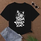 Женские футболки, новинка, летняя женская одежда с принтом в виде милых кошек, топы с коротким рукавом, футболка, эстетичная модная футболка