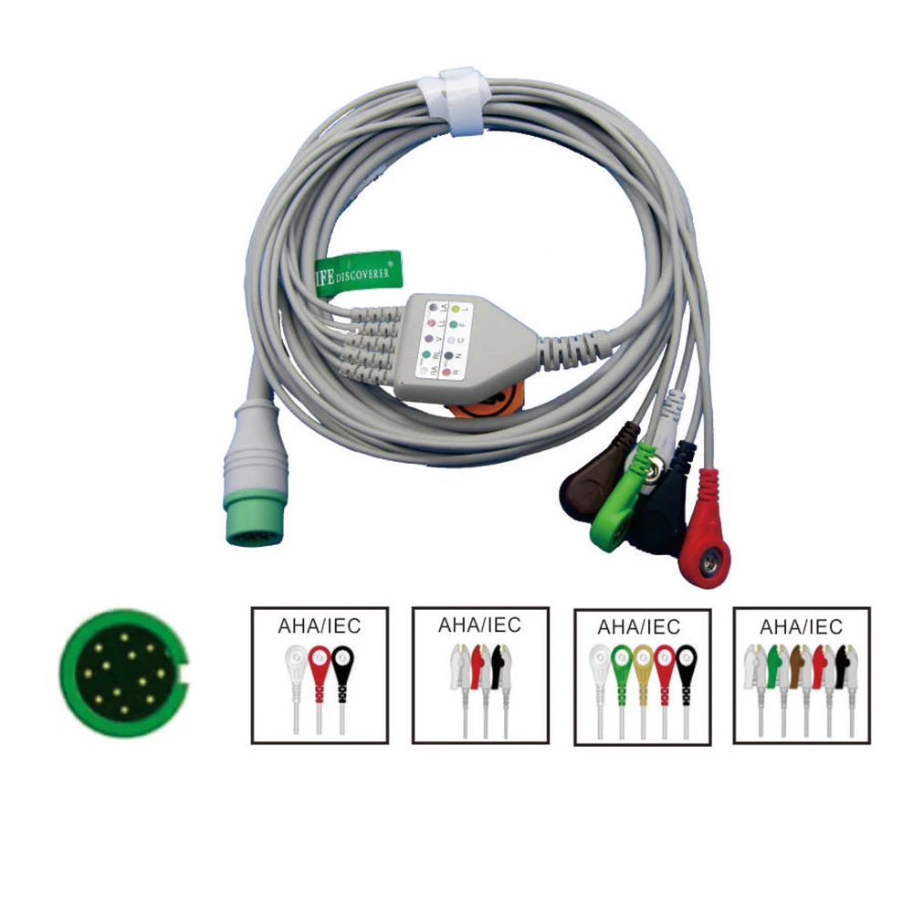 

Используется для мониторинга данных ЭКГ, Φ датчик сердечного ритма, кабель ЭКГ с 3/5 выводами, совместим с Biolight A-series