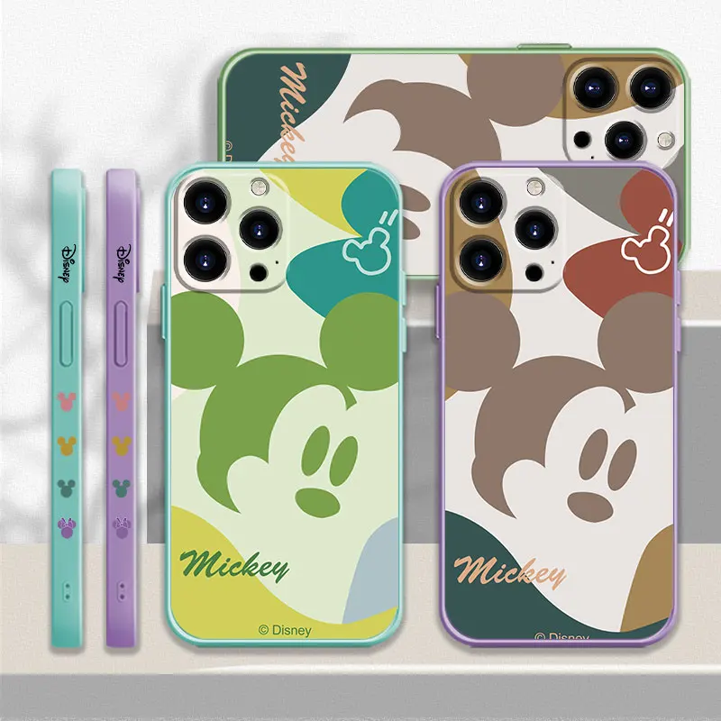 

Slim Fit Mickey Mouse Chocolate Art Case Square For iPhone 7 X 8 Plus XR 13 Pro Max 11 XS 14 12 5 6S SE2 5S SE2022 Mini 6