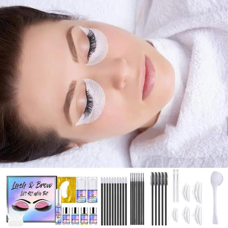 

Eyelashes And Eyebrows Dyeing Kit Eyelash Perming Set With Brushes Eye Tools Lifting Voluminous Coloring Eyes Makeup For Girls