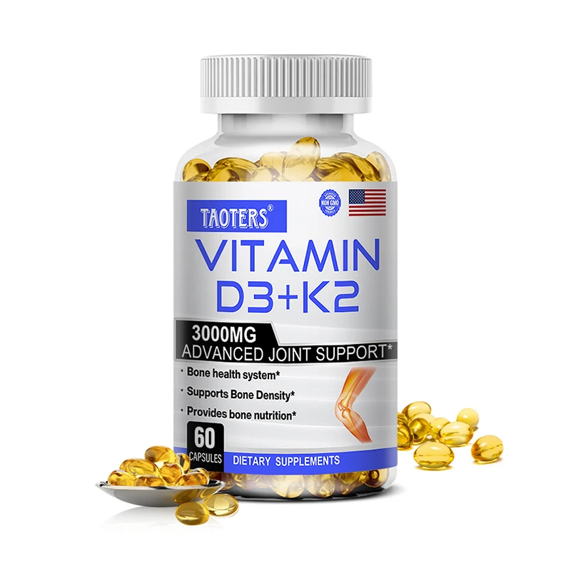 

Taiters 3000MG Vitamin D3+K2 Softgels, Immune Support, Calcium Absorption, Helps Teeth, Bones, Human Growth and Development