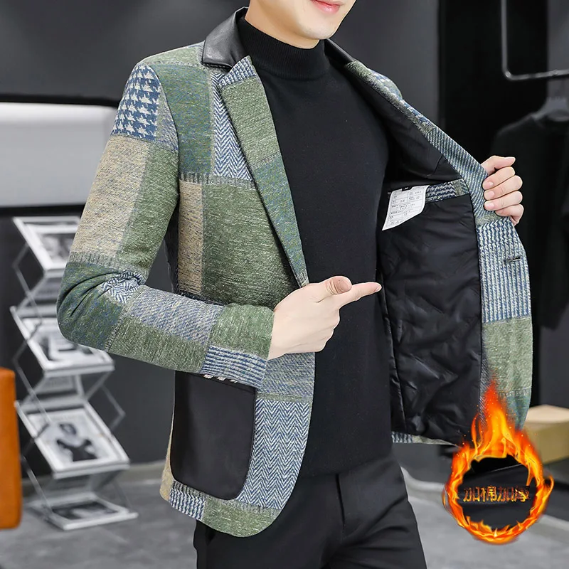 

2023New men's fashion everything trend handsome high-end loose Korean version autumn and winter woolen suit jacket