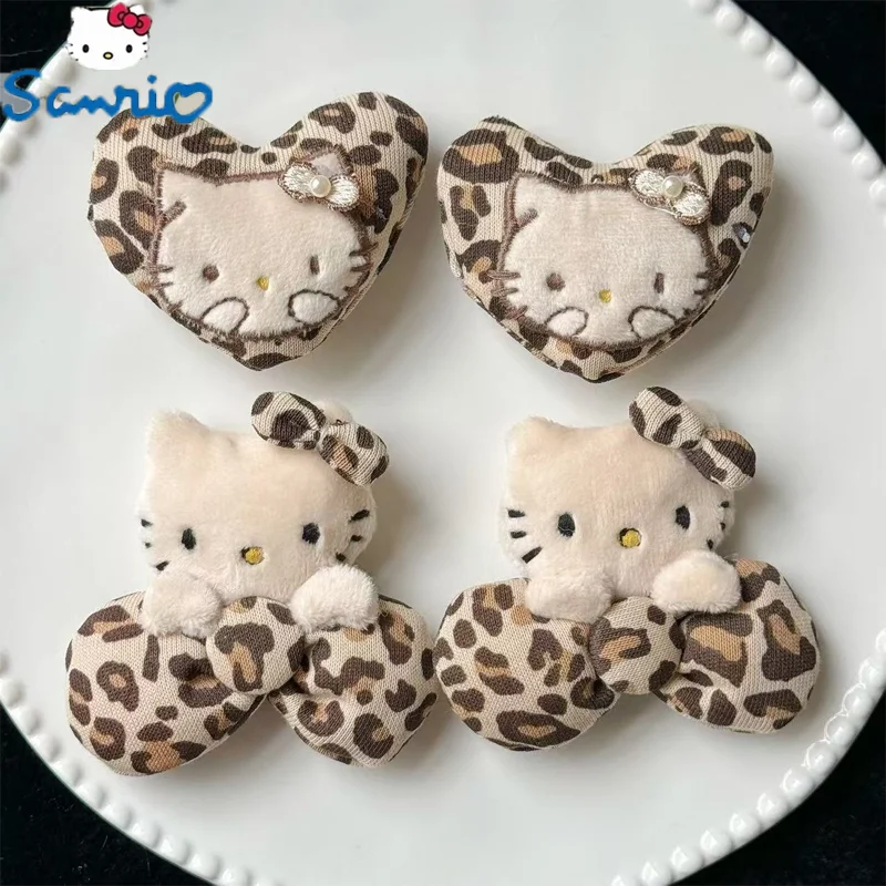 Sanrio осень/зима леопардовый принт серии Hello Kitty Love Bow мультяшный плюшевый кулон для