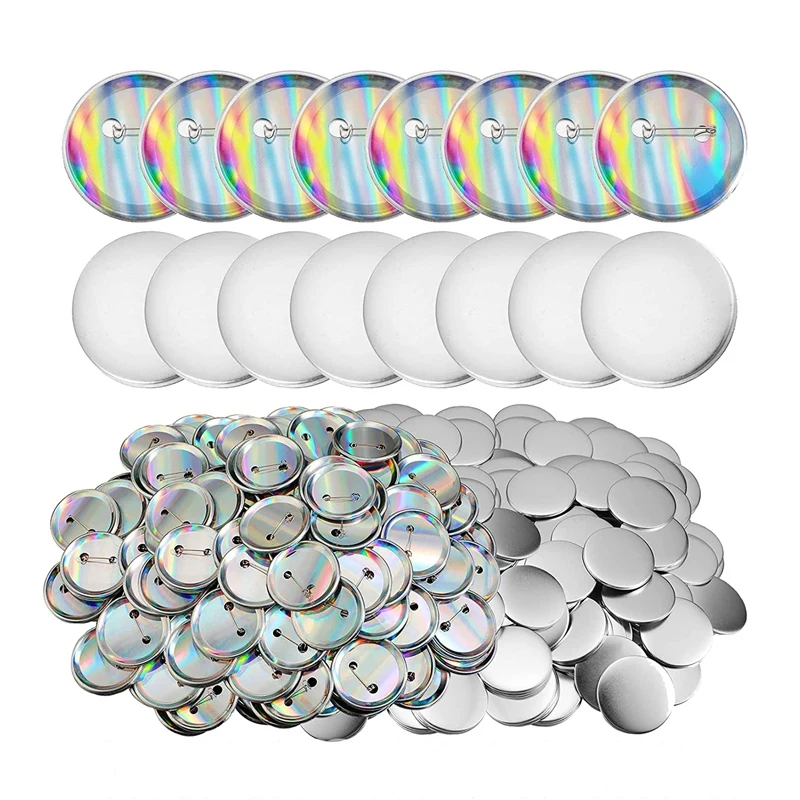 

300PCS Blank Button Making Supplies Round Badge Button Parts Metal Button Pin Badge Kit (2.28 Inch)