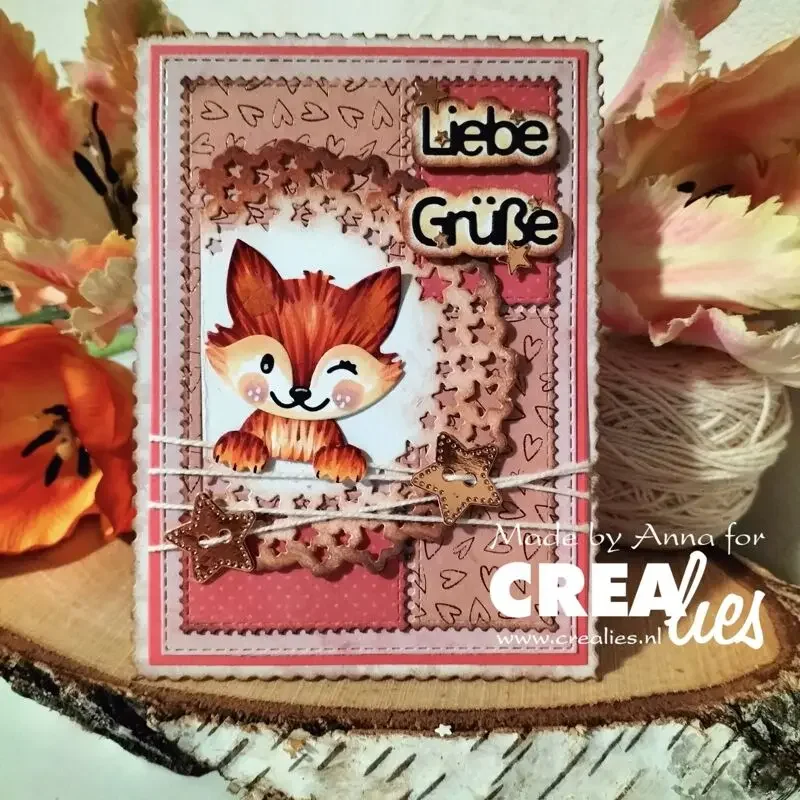 2025 RectangleSquare Confetti Star Frame Fox Raccoon Metal Cutting Dies Silicone Stamp Scrapbooking Stencil Photo Album Card DIY