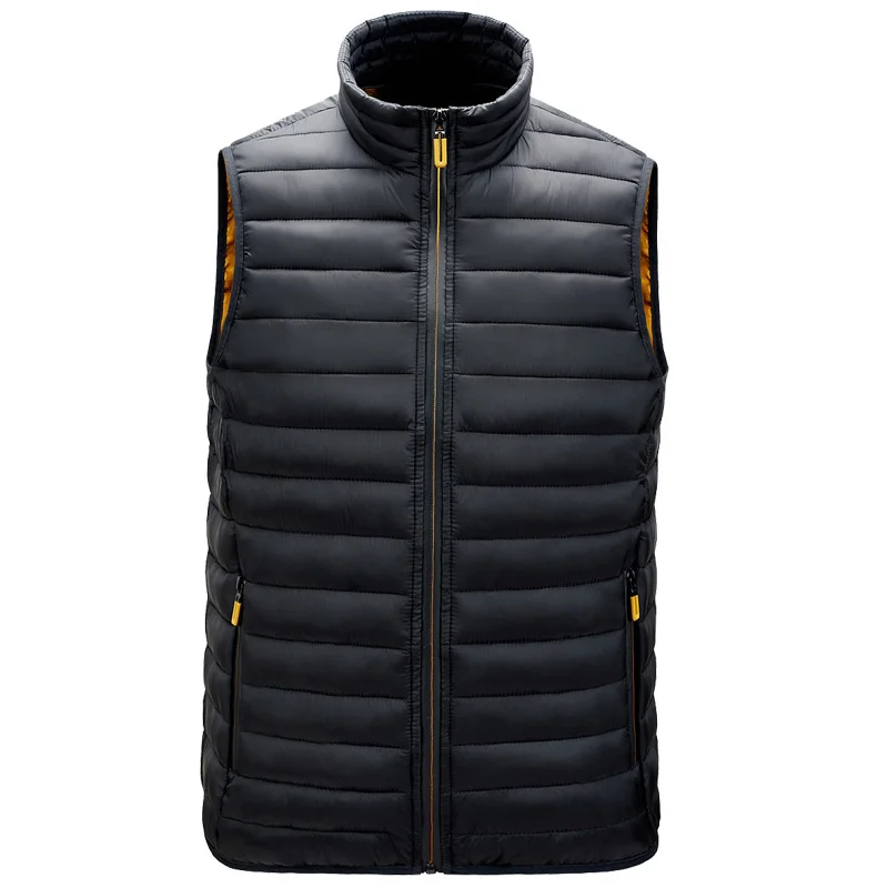 Men' Sleeveless Vest Jackets Winter Fashion Male Cotton-Padded Vest Coats Men Stand Collar Warm Waistcoats Clothing