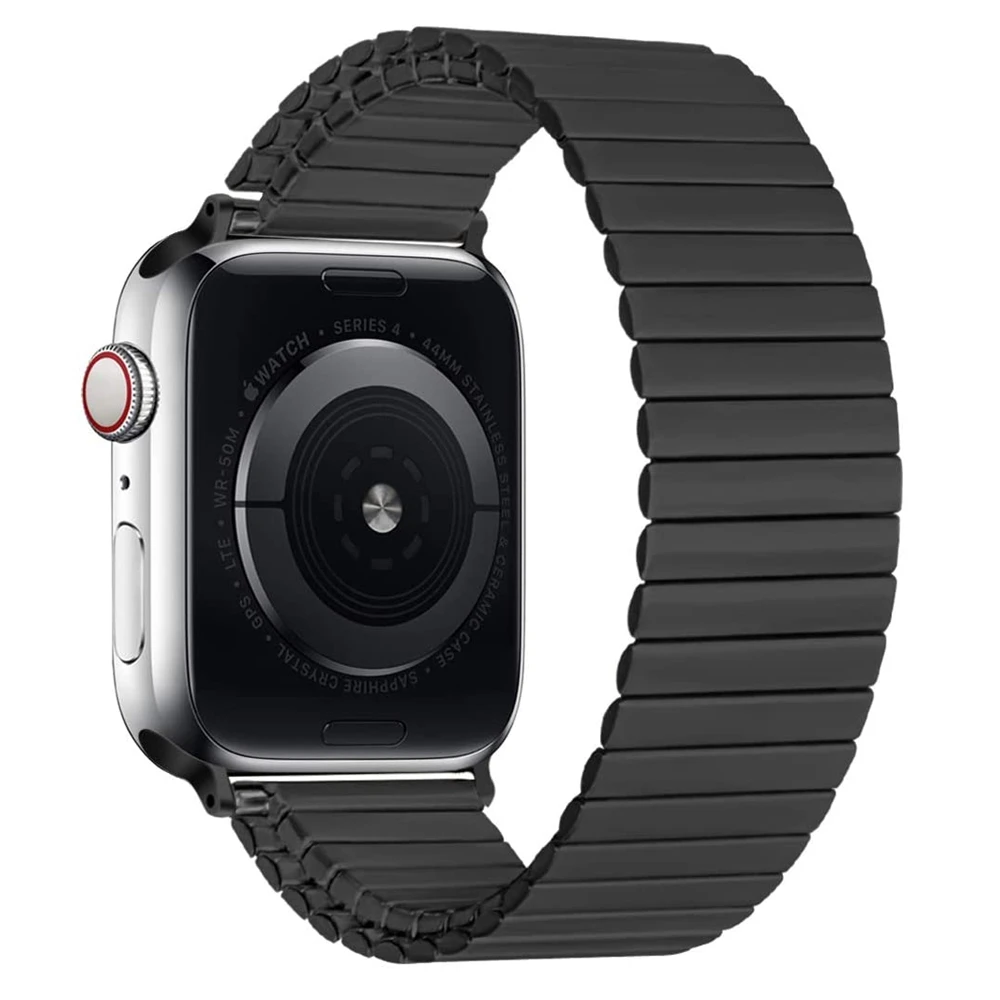 Эластичный металлический ремешок для Apple Watch SE 6 40 мм 44 растягивающийся браслет из