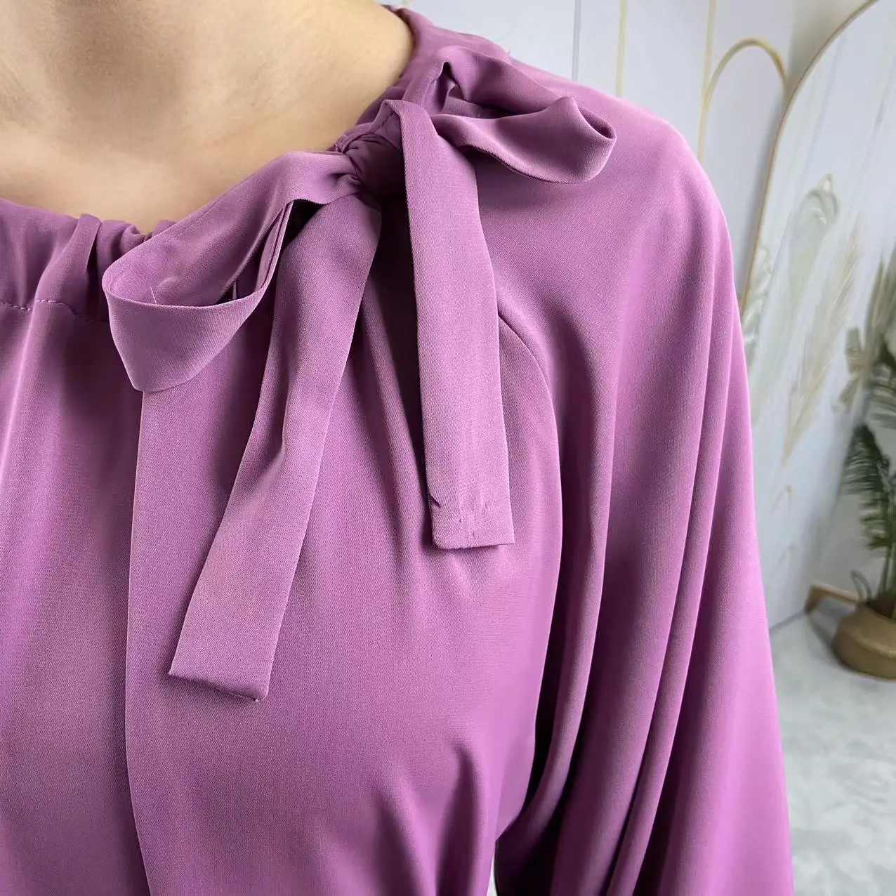 Sleeves Abaya Dress With Belt Muslim Fashion Islam Clothing Dubai Plain Loose Abaya Dress