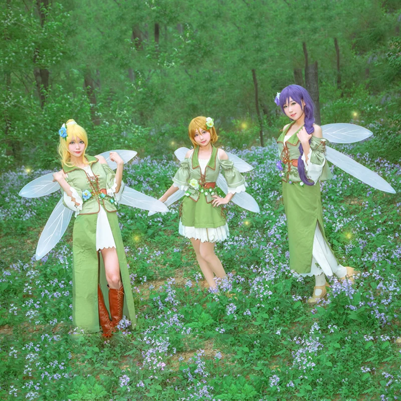 

Love live Umi Eli Nozomi Maki Rin Hanayo Nico, феи с цветами, все члены костюмированной вечеринки, платье на Хэллоуин