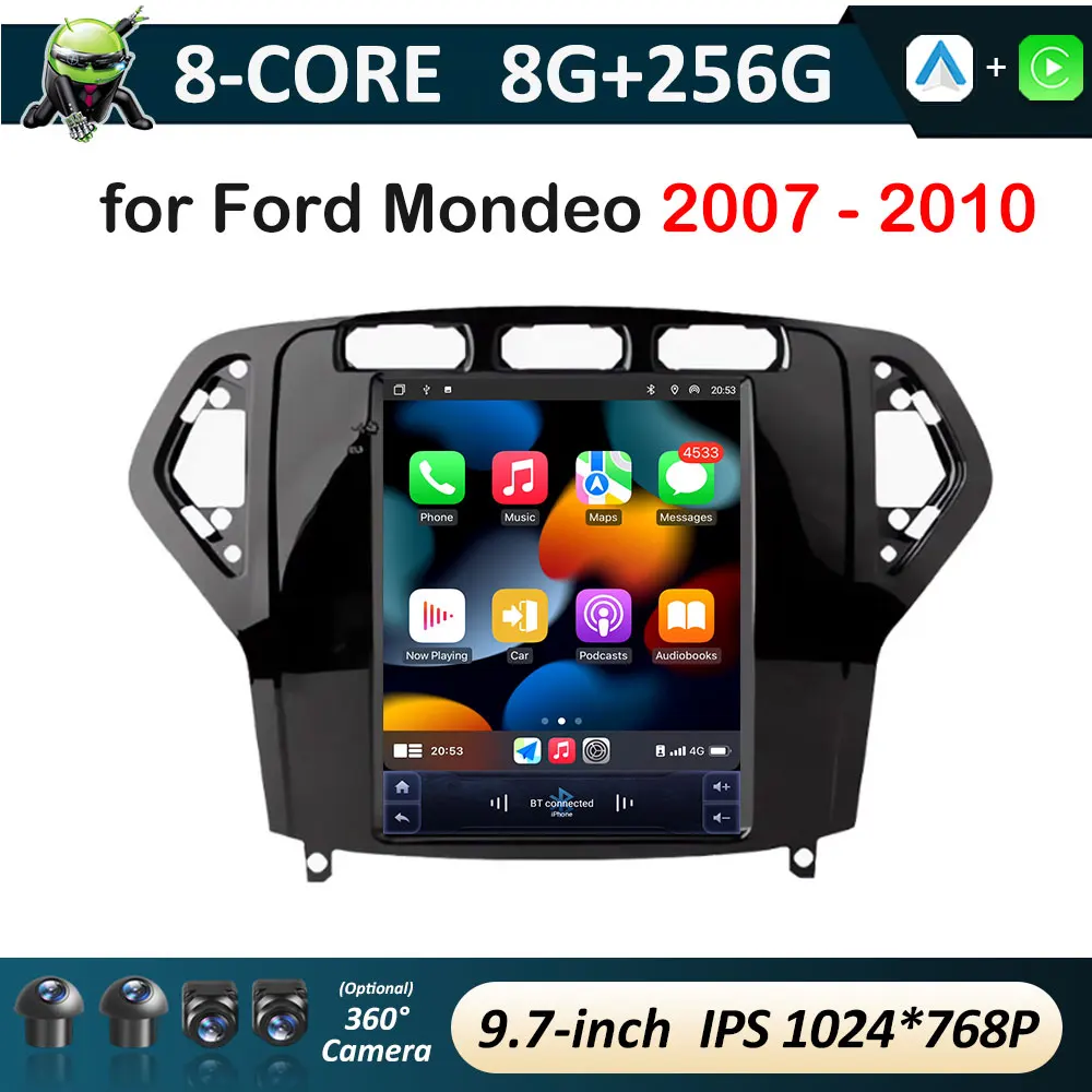 Мультимедийный плеер с Bluetooth для Ford Mondeo 2007 2008 2009-2010 Вентилятор охлаждения Android OS