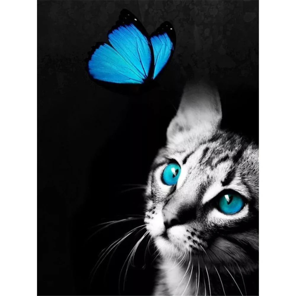 

Алмазная 5D Вышивка «Кот», набор для алмазной мозаики, живопись, домашний декор, рождественский подарок, картина