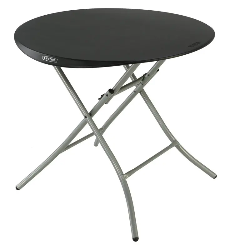

33-Inch Round Folding Table in Black (Light Commercial), 80351
