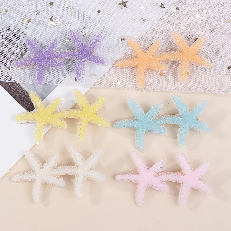 Модные заколки для волос с морскими звездами 2 шт. уникальные девочек пляжные