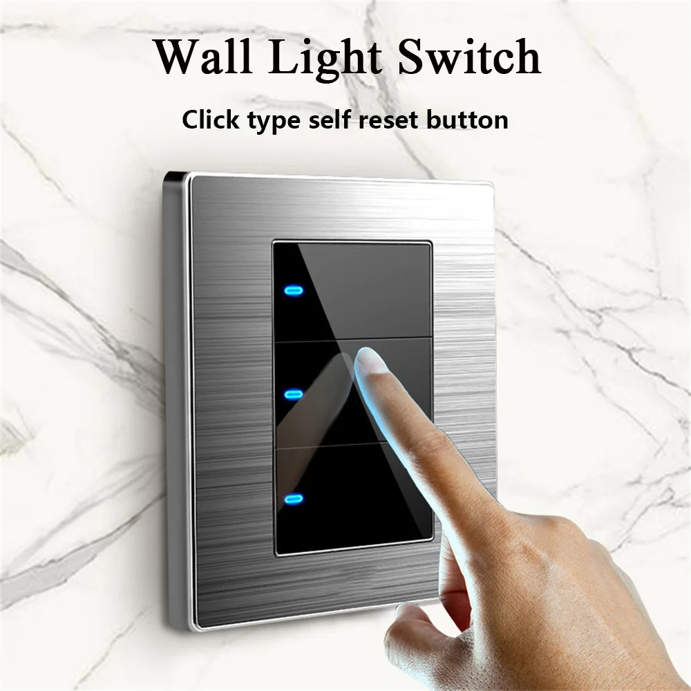 

Aubess Model 86 Socket Panel 13A UK Wall Light Switch With LED Light Single Open Double Control Smart Home Home Assistant