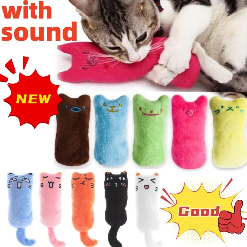 

Teeth Grinding Catnip Toys Funny Interactive Plush Cat Toy Pet Kitten Chewing Vocal Toy Claws Thumb Bite Cat mint For Cats