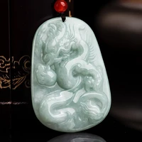 burmese jade dragon pendant charms natural amulets real green charm vintage fashion men jewelry stone necklace jadeite emerald