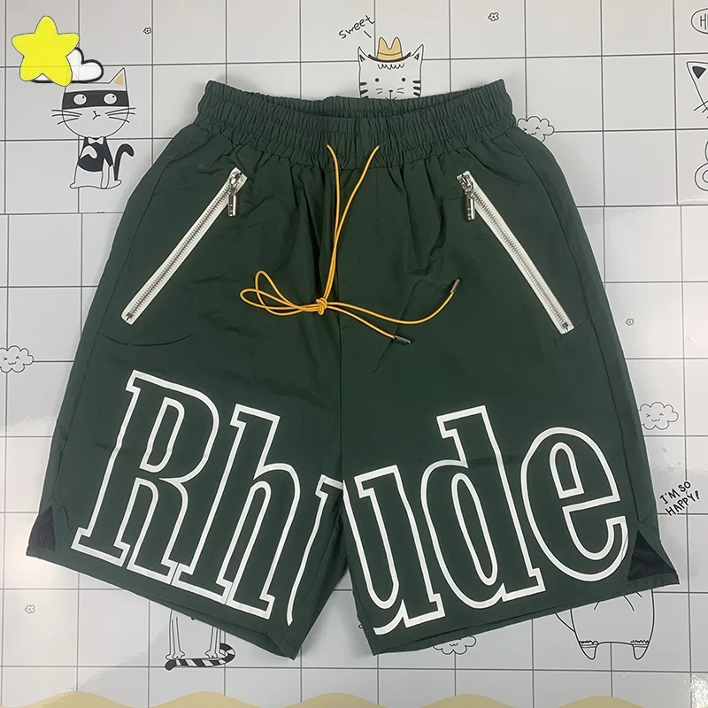 

Шорты мужские/женские на молнии, повседневные бриджи с принтом надписи, на завязках, с карманами, цвет зеленый/красный/синий