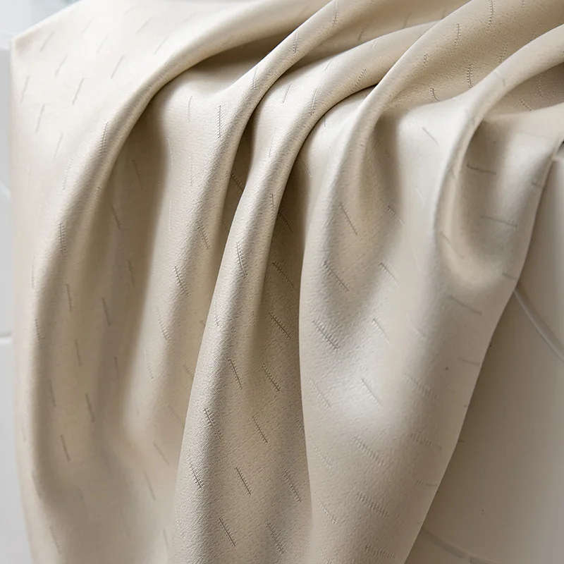 

Imitation silk modern simple popular dark pattern beautiful solid color splicing Curtains for Living dining room bedroom