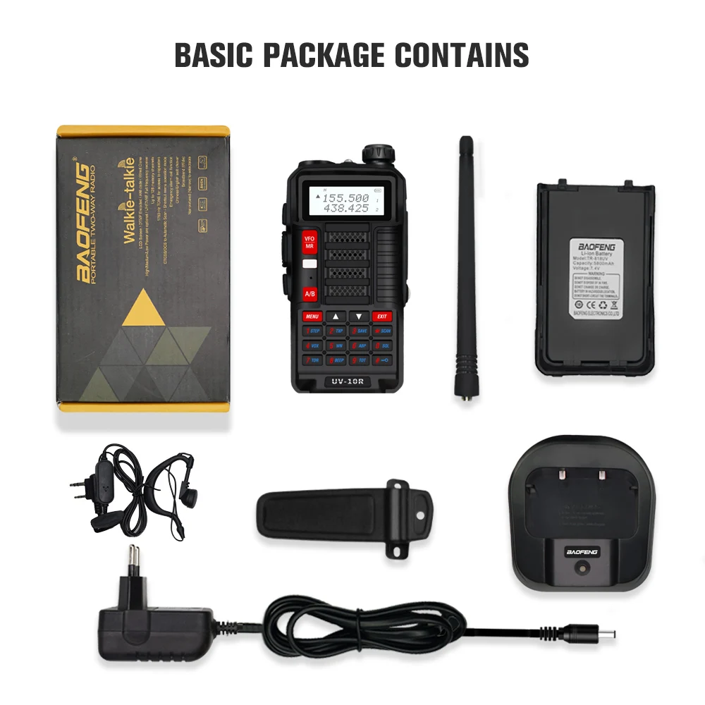 New 2022 Baofeng Uv10R 10w Professional Walkie Talkie For Hunting 10 Km City Ham Radio Station Amateur Updated Vhf Uhf Ham Radio