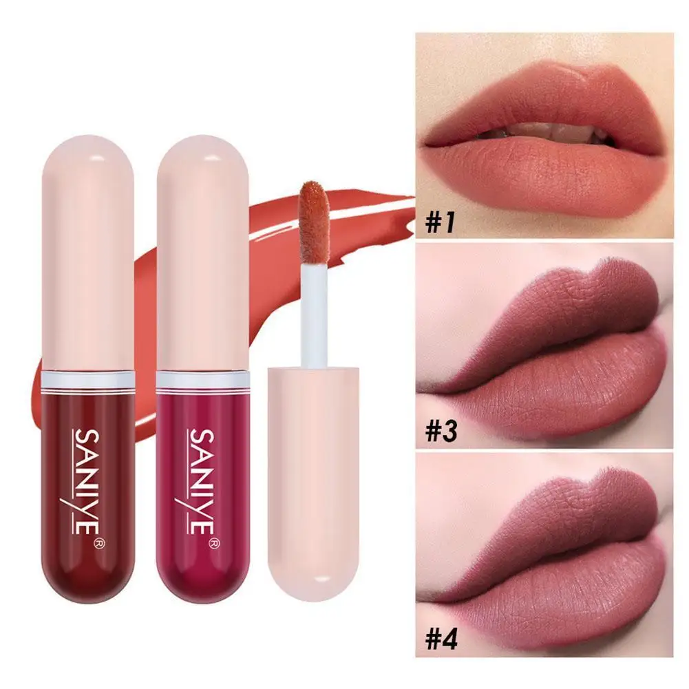 

Lip Gloss Mini Matte Lipstick Velvet Red Liquid Lip Glaze Lips Make Cosmetic Tint Up Beauty Waterproof Stain Long-lasting V3K8