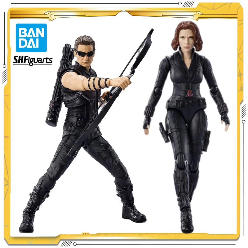 

Original BANDAI S.H.Figuarts Marvel The Avengers Black Widow Hawkeye Anime Action Figures Toy For Gift In Stock