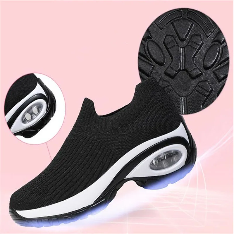 New Ladies Platform Shoes Comfortable Flying Woven Breathable Casual Women's Shoes Spring and Summer Running Shoes Sneakers